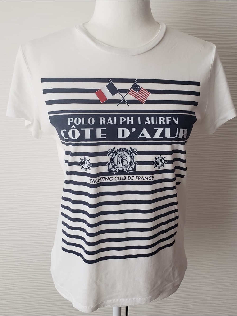 Polo by Ralph Lauren White Tee with Navy Logo Print